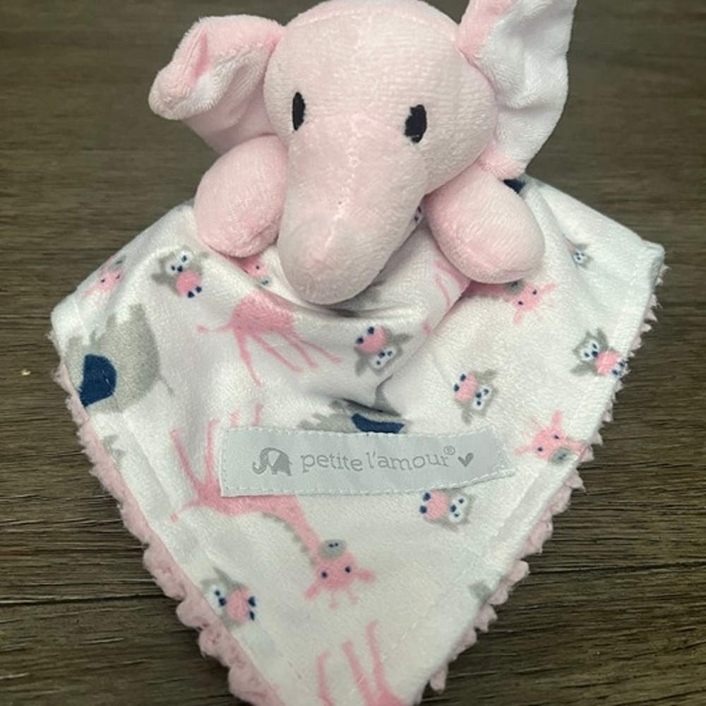 Petite L'amour Pink Elephant Lovey